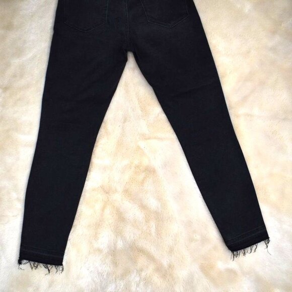 FRAME Le High Skinny Crop Jeans Black Stretch Denim Size 28 - Picture 6 of 11